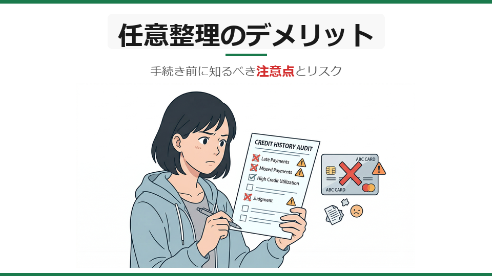 任意整理のデメリット・リスク｜手続き前に知るべき注意点